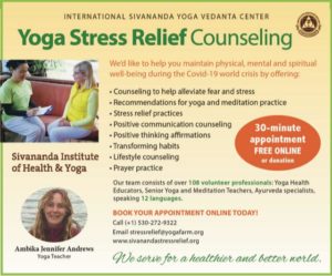 Yoga stress relief flyer - Ambika's Ayurveda